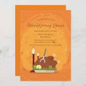 Herfst Turkey Friendsgiving Dinner Invitation Kaart (Voorkant / Achterkant)