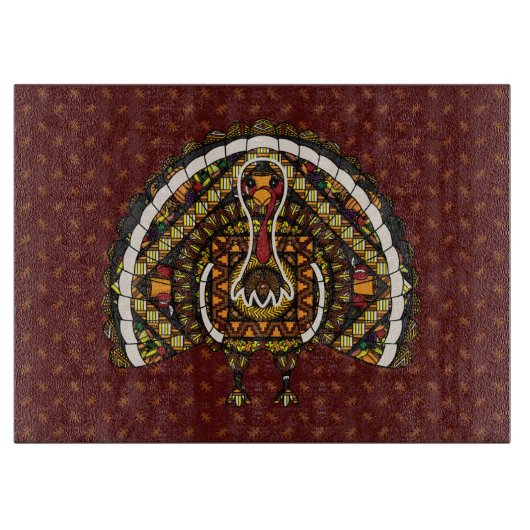 Herfst Turkije Glass Cutting Board Snijplank (Voorkant)