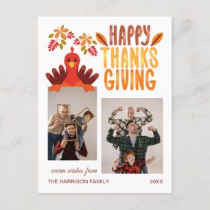 Herfst Turkije Happy Thanksgiving 2 foto's Briefkaart