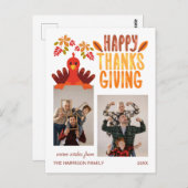 Herfst Turkije Happy Thanksgiving 2 foto's Briefkaart (Voorkant / Achterkant)