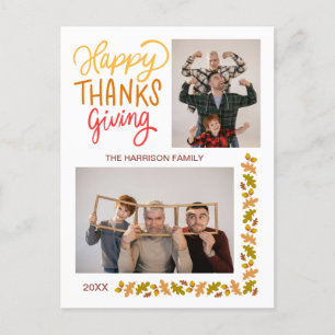 Herfst Turkije Happy Thanksgiving 2 foto's Briefkaart