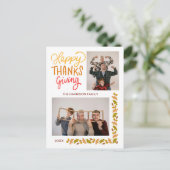 Herfst Turkije Happy Thanksgiving 2 foto's Briefkaart (Staand voorkant)