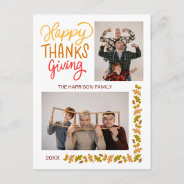Herfst Turkije Happy Thanksgiving 2 foto's Briefkaart