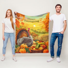 Herfst Turkije Pompoenen Thanksgiving Fleece Deken