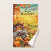 Herfst Turkije Pompoenen Thanksgiving Handdoek (Handdoek)