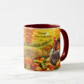 Herfst Turkije Pompoenen Thanksgiving Mok (Voorkant rechts)