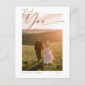 Herfst Turkoois Verbrand Oranje Trouwfoto Met Dank Briefkaart (Voorkant)