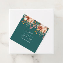 Herfst Turquoise Aquarel Terracotta Bloemige bruil