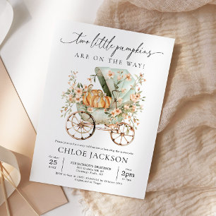 Herfst Twee Kleine Pompoen Herfst Tweeling Baby sh Kaart