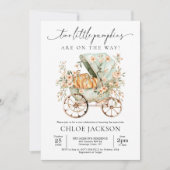 Herfst Twee Kleine Pompoen Herfst Tweeling Baby sh Kaart (Voorkant)