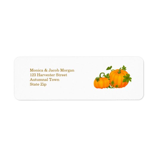 Herfst twee pompoenen Label (Voorkant)