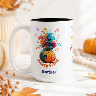 Herfst tweedelig koffiekopje tweekleurige koffiemok