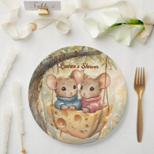 Herfst Tweeling Baby Shower Borden Papieren Bordje
