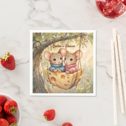 Herfst Tweeling Baby Shower Servet (Insitu)