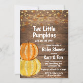Herfst Tweeling Baby Shower Uitnodiging (Voorkant)