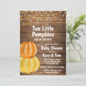 Herfst Tweeling Baby Shower Uitnodiging (Staand voorkant)