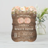 Herfst Tweeling Baby Shower Uitnodiging (Staand voorkant)