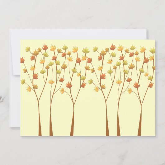 Herfst Twig Tree 5x7 Weddenschap Kaart (Achterkant)