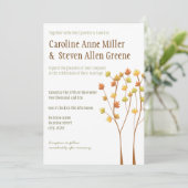 Herfst Twig Tree 5x7 Weddenschap Kaart (Staand voorkant)