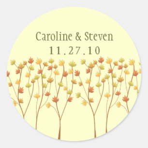Herfst Twig Tree - Bruiloft Ronde Sticker