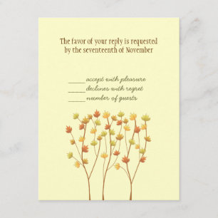 Herfst Twig Tree - Responskaart met envelop RSVP Kaartje