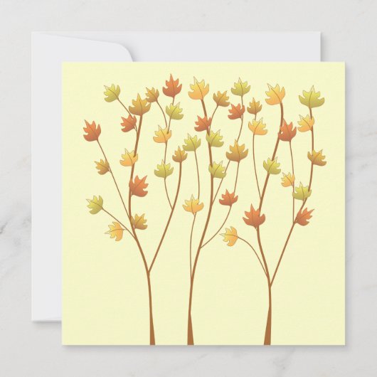 Herfst Twig Tree Wedding Kaart (Achterkant)