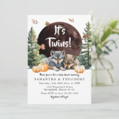 Herfst Twins Wolf Welkom bij het Pack Baby shower Kaart (Staand voorkant)