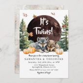 Herfst Twins Wolf Welkom bij het Pack Baby shower Kaart (Voorkant / Achterkant)