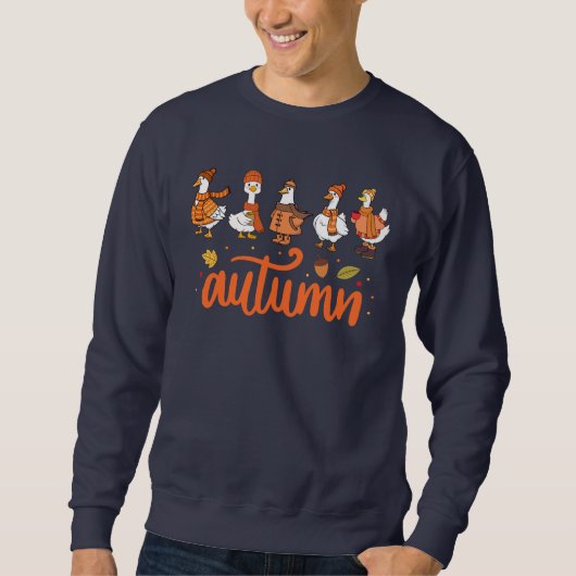 Herfst typografie eenden grafisch knus herfst trui (Voorkant)