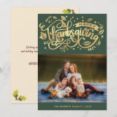 Herfst typografie Thanksgiving fotokaart Feestdagenkaart (Voorkant / Achterkant)