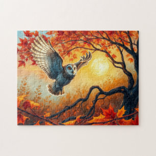Herfst Uil Alcohol Inkt Legpuzzel