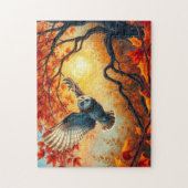 Herfst Uil Alcohol Inkt Legpuzzel (Verticaal)