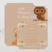 Herfst Uil Baby shower Kaart (Voorkant / Achterkant)