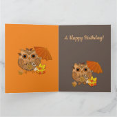 Herfst uil en aangepaste tekst kaart (Binnen)