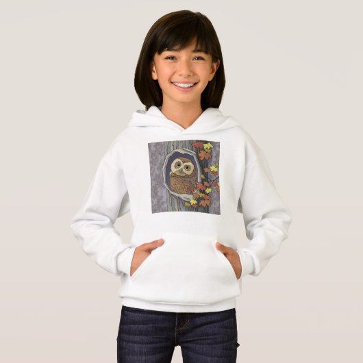 Herfst Uil en Herfst Kleuren Hoodie (Voorkant volledig)
