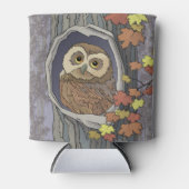 Herfst Uil en Herfst Kleuren Koelbox Blikjeskoeler (Voorkant)