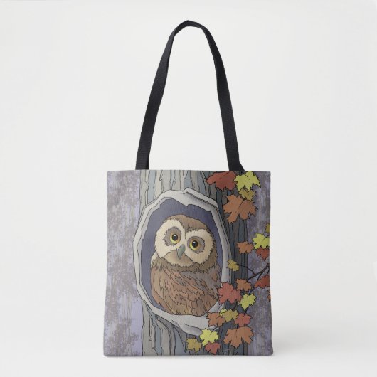 Herfst-uil en herfstkleuren tote bag (Voorkant)