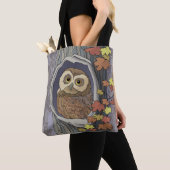 Herfst-uil en herfstkleuren tote bag (Dichtbij)