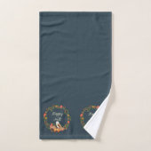 Herfst uil en pompoenen met aanpasbare tekst bad handdoek (Handdoek)