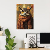 Herfst Uil Kunstprint, Herfst Kleding, Rustieke Th Poster (Thuiskantoor)