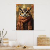 Herfst Uil Kunstprint, Herfst Kleding, Rustieke Th Poster (Keuken)