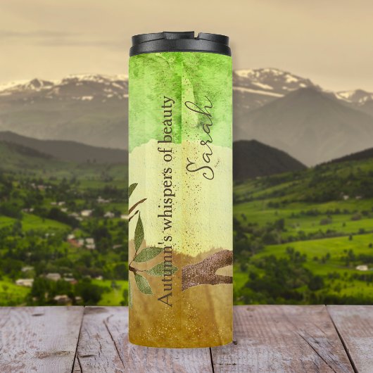 Herfst Uil Met Bloemen Herfst Inspirerend Thermosbeker