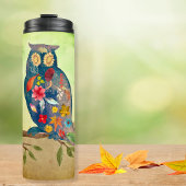 Herfst Uil Met Bloemen Herfst Inspirerend Thermosbeker