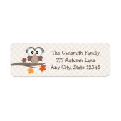 Herfst Uil retour adreslabels Etiket (Voorkant)