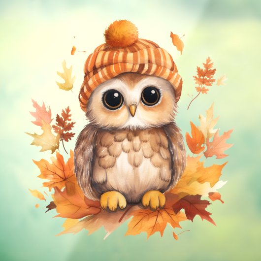 Herfst Uil Venster Cling Raamsticker (Vel 3)