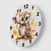 Herfst Uil Wandklok (Hoek)