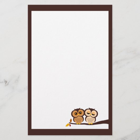 Herfst Uilen Briefpapier (Voorkant)