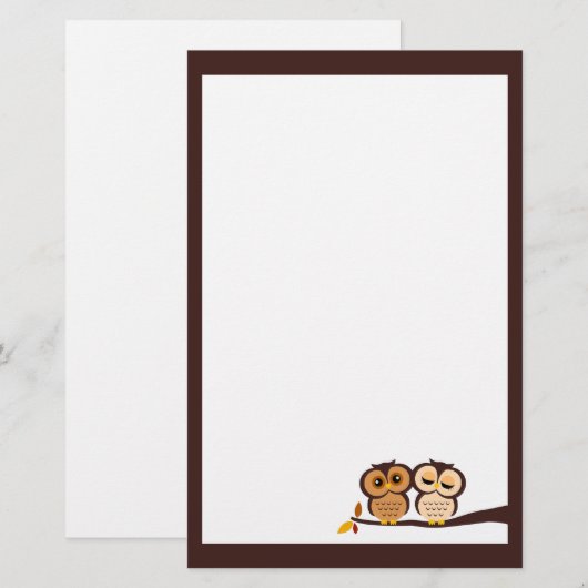 Herfst Uilen Briefpapier (Voorkant / Achterkant)