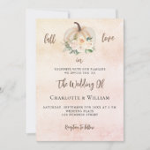 Herfst uit de liefde voor roombruin huwelijk kaart (Voorkant)