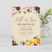 herfst uit liefde , bloedig baby shower met bloeme kaart (Staand voorkant)